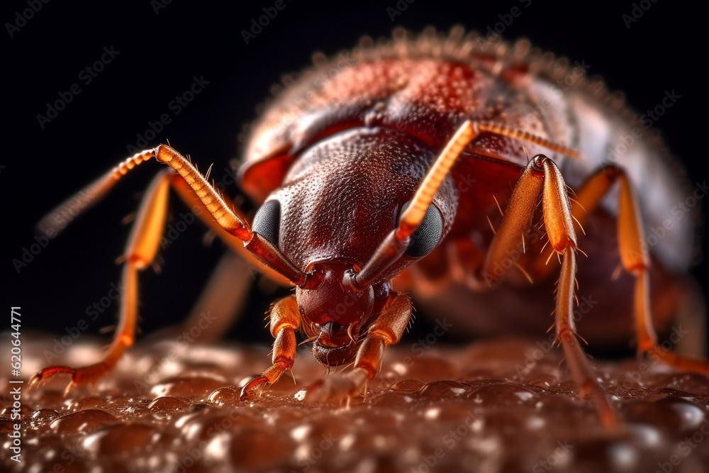 Bed bug macro. Cimex hemipterus. High quality photo Bed bug macro. Cimex hemipterus. High quality photo