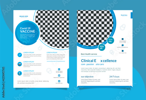 Corporate and clean modern Medical health doctor vector flyer design and templet