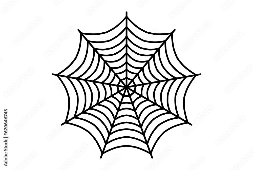 Scary spider web black gothic insect graphic design element Halloween decor art