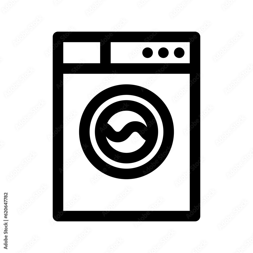 Washing machine line icon. Vectot graphics Washing machine line icon. Vectot graphics