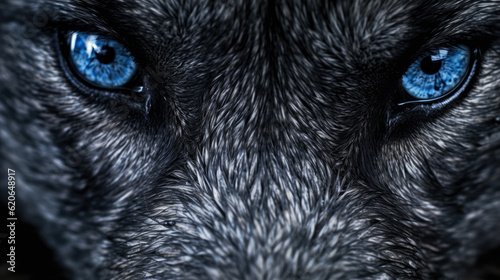 closeup of angry wolf eyes