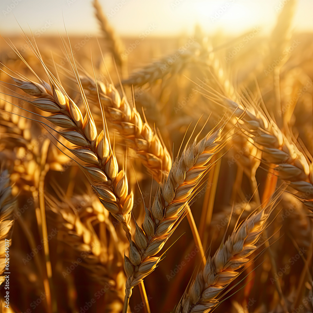 Wheat grows on a farm field at harvest Wheat grows on a farm field at harvest