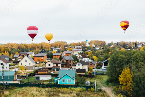 Aerostats over village photo