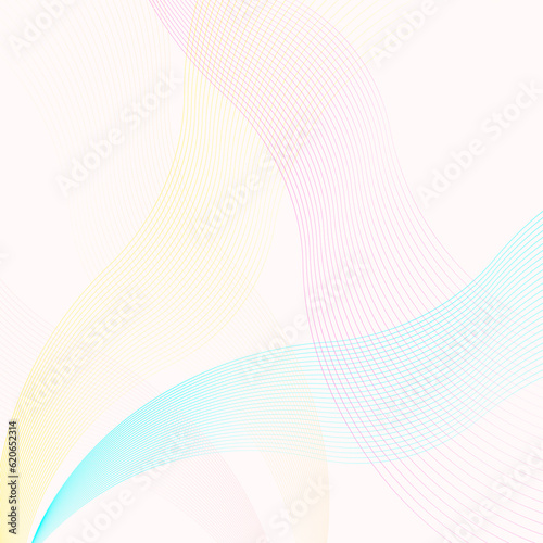 Abstract background with blue and pink wavy lines. Vector illustration.