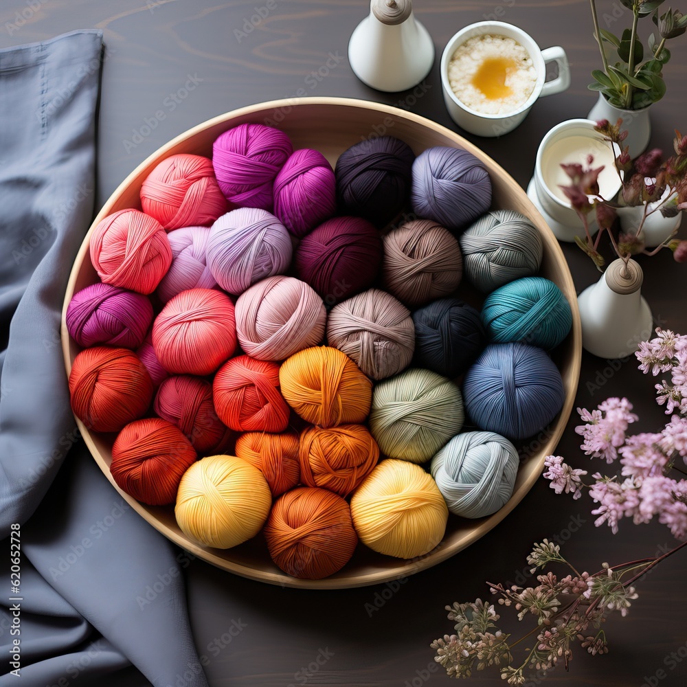 colorful yarn, generative ai