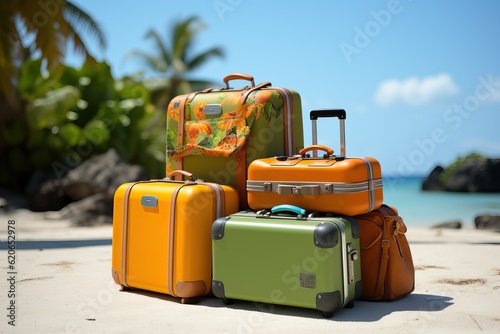 luggage at the beach, gener...