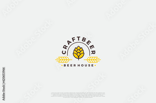 Beer logo label brewery emblem design. Vector design element