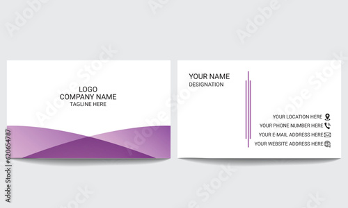 Minimalistic clean style corporate professional business card template