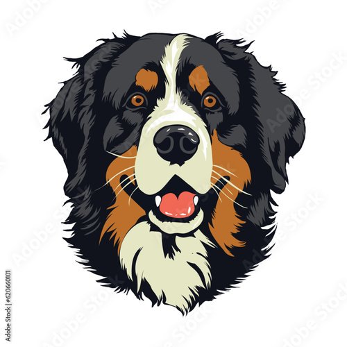 dog illustration of a bernese mountain dog, vector t shirt graphic great for sublimation, animals