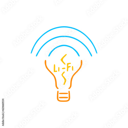 Linear logo, concept of receiving communication from light, Li Fi