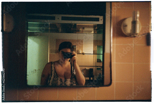 Mirror self-portrait at sunset