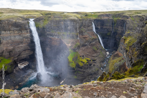 Haifoss is among the tallest waterfalls, Thjorsardalur Valley in Iceland