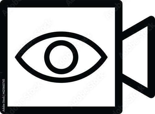 live video line black icon vector isolated on white background
