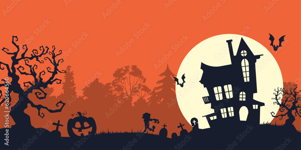 Happy Halloween background, vector illustration
