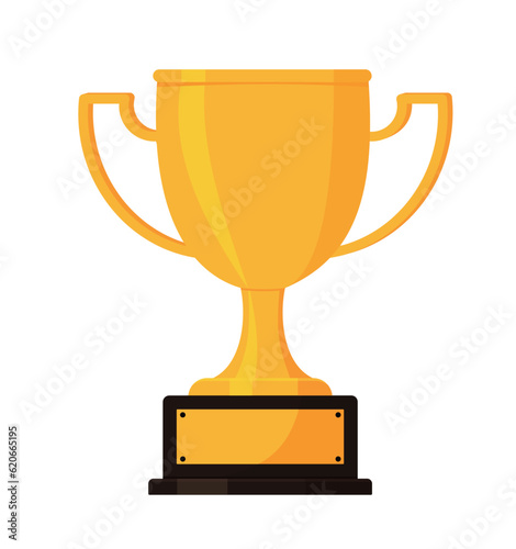 Winner's trophy icon. The golden trophy vector is a symbol of victory in a sports event.