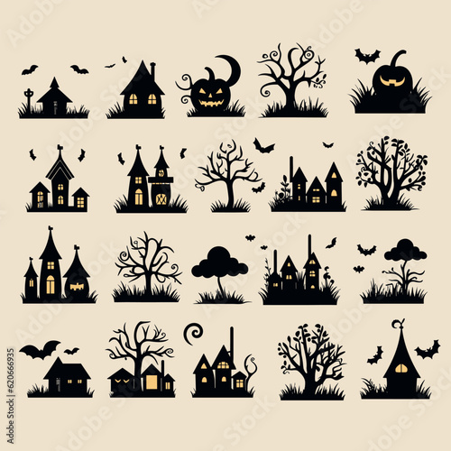 helloween set vector illustration collection design halloween