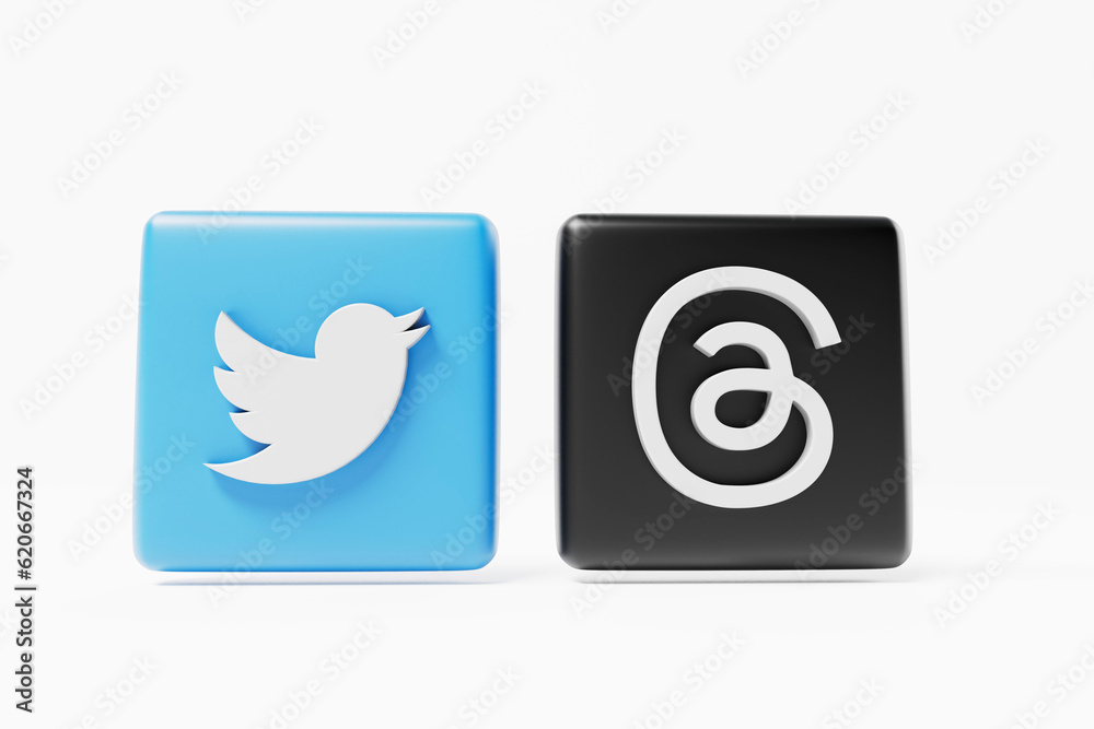 Tweet Thread Compose Icon OXFORD, UK - July 2023: Threads logo. A new social media app from Meta ...
