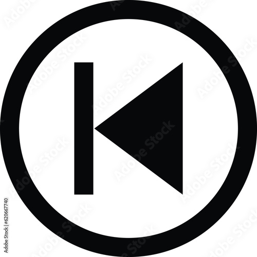 Button previous skip icon vector isolated on background .Back track web icon. Media player .Rewind icon vector. skip previous icon.