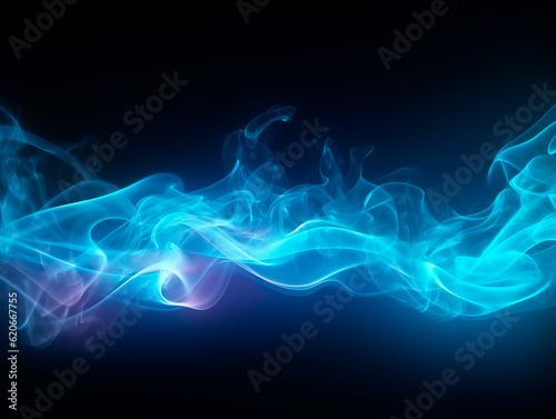 Abstract blue smoke background. Generative AI