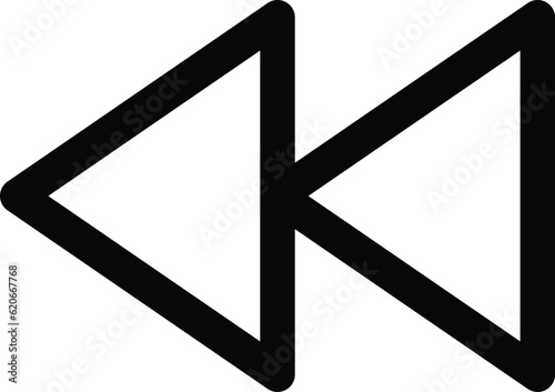 Fast Rewind icon vector .Control media buttons. Suitable for mobile apps, web apps and print media. Previous media button