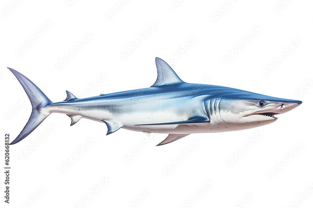 Naklejka premium Shortfin mako shark Isurus oxyrinchus, Transparent background. generative AI