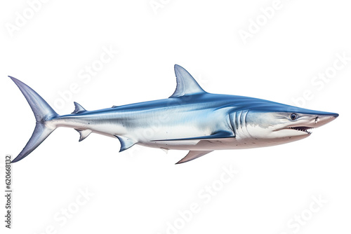  Shortfin mako shark Isurus oxyrinchus, Transparent background. generative AI photo