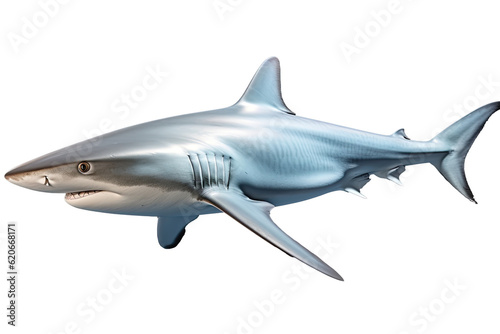 Silky shark Carcharhinus falciformis   Transparent background. generative AI