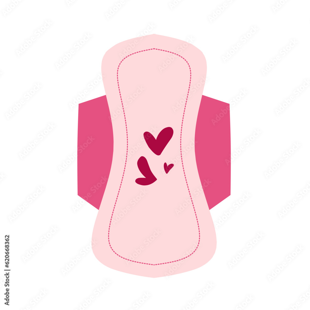 Menstrual pad, sanitary pad, menstruation Illustration Menstrual pad, sanitary pad, menstruation Illustration