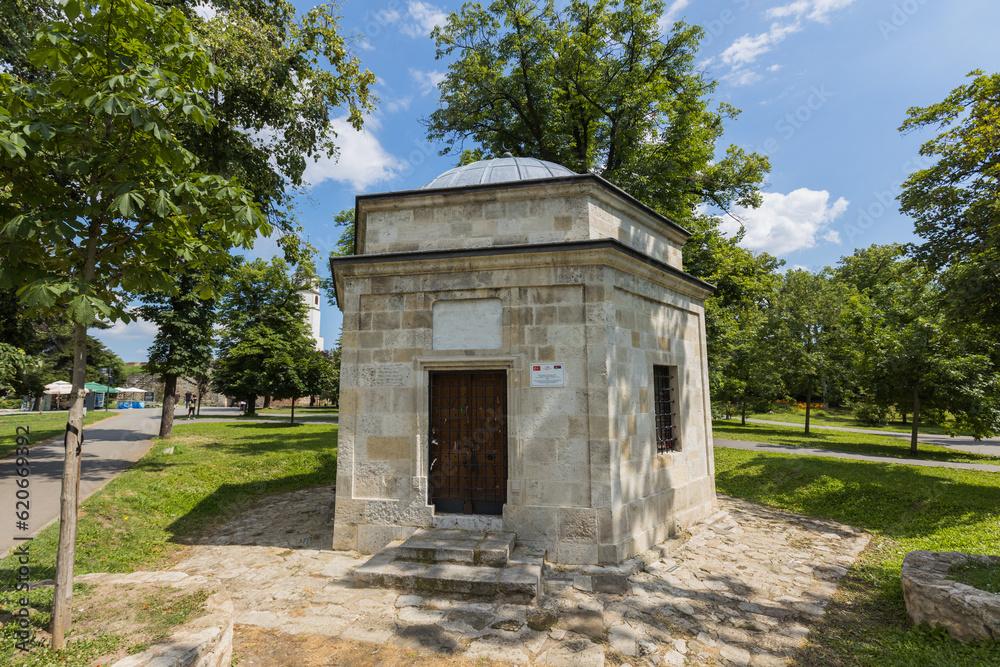 Ottoman mausoleum, Damat Ali-Paša's Turbe from 1784, Belgrade fortress, Belgrade, Serbia.
