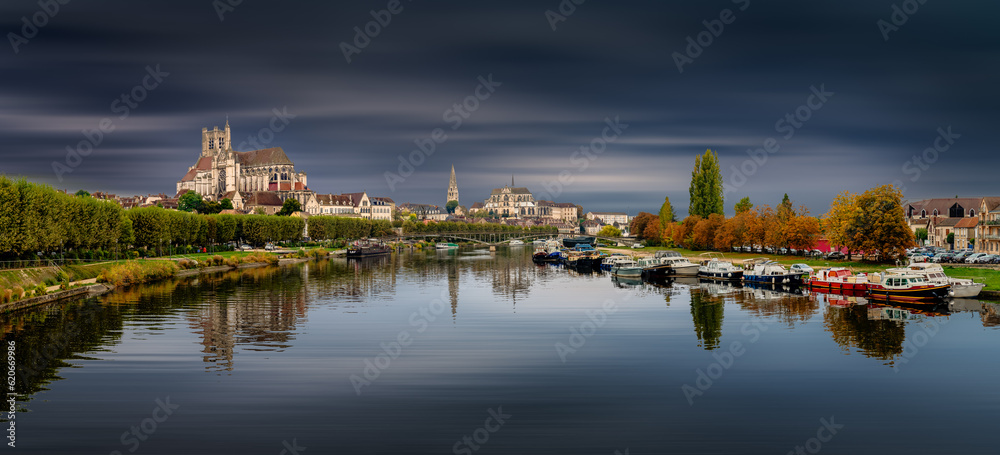 Vue panoramique d'Auxerre, Bourgogne, France