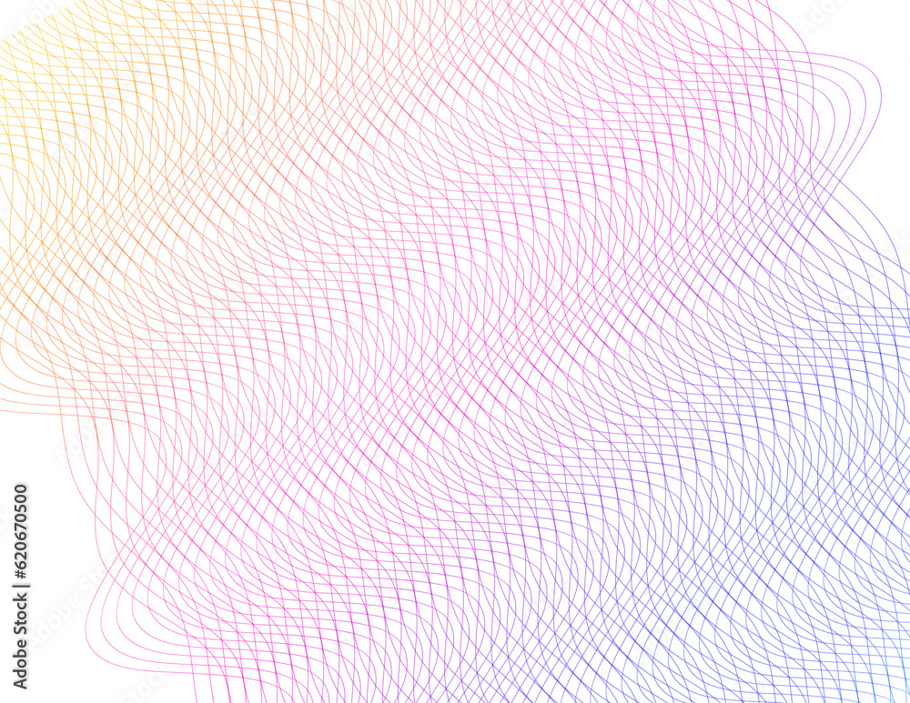 Abstract lines colors design element on white background of waves. Vector Illustration eps 10 for grunge elegant business card, print brochure, flyer, banners, cover book, label, fabric