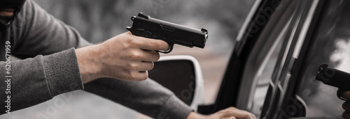 man with a gun threatened driver