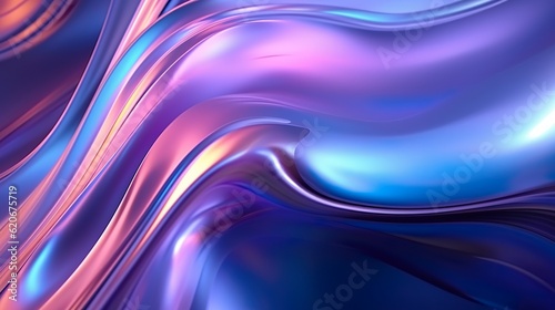 abstract fluid iridescent holographic curved wave in motion colorful 3d render gradient design background liquid metal