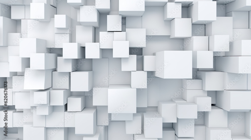 Abstract background of stone white shifted cubes with random offset effect. 3d illustration Abstract background of stone white shifted cubes with random offset effect. 3d illustration