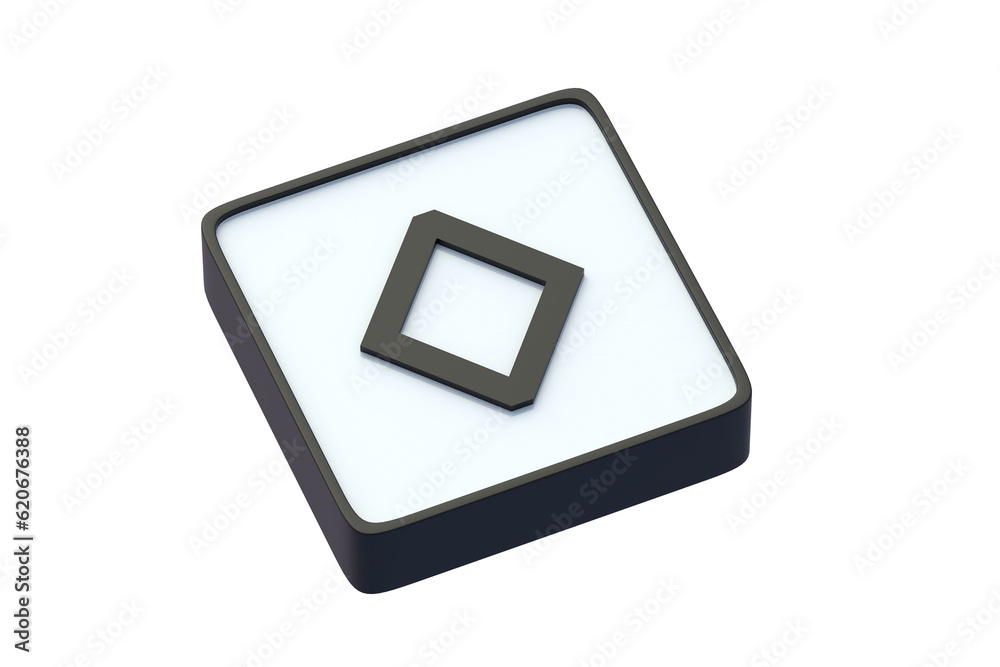 Ingwaz rune on button isolated on white background. Ancient german alphabet. Mystical symbol. Scandinavian futhark. Occult sign. Old norse letter. 3d render Ingwaz rune on button isolated on white background. Ancient german alphabet. Mystical symbol. Scandinavian futhark. Occult sign. Old norse letter. 3d render