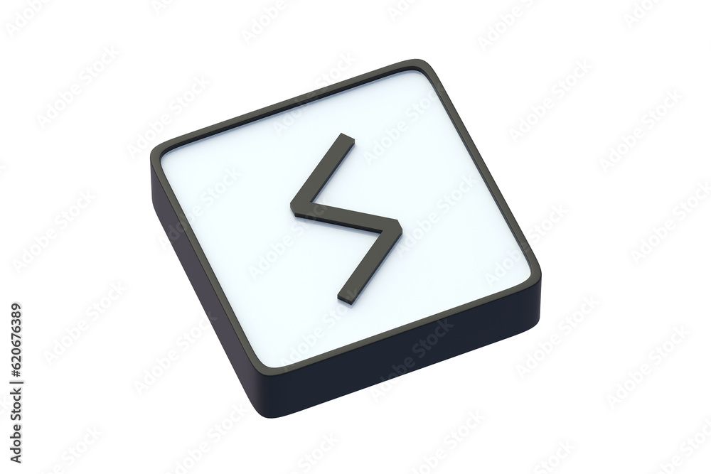 Sowilo rune on button isolated on white background. Ancient german ...