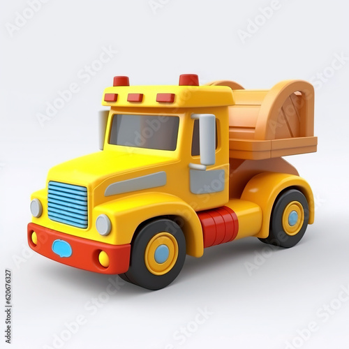 toy truck isolated on white , generative ai