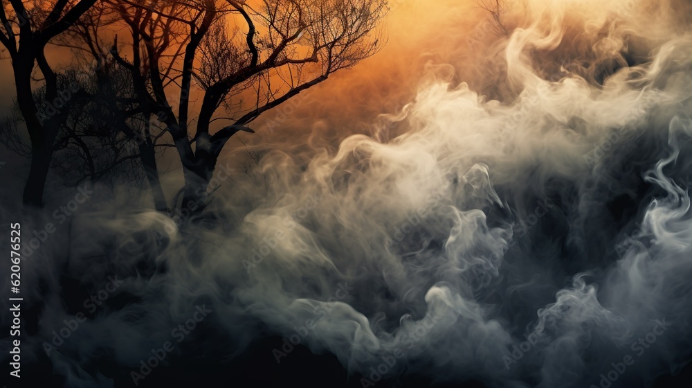 Fototapeta premium Fog In Darkness - Smoke And Mist On Wooden Table - Abstract And Defocused blur smokes