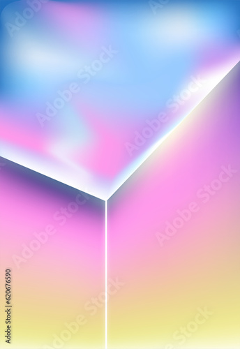 Abstract pattern illustration featuring glowing metallic triangles photo