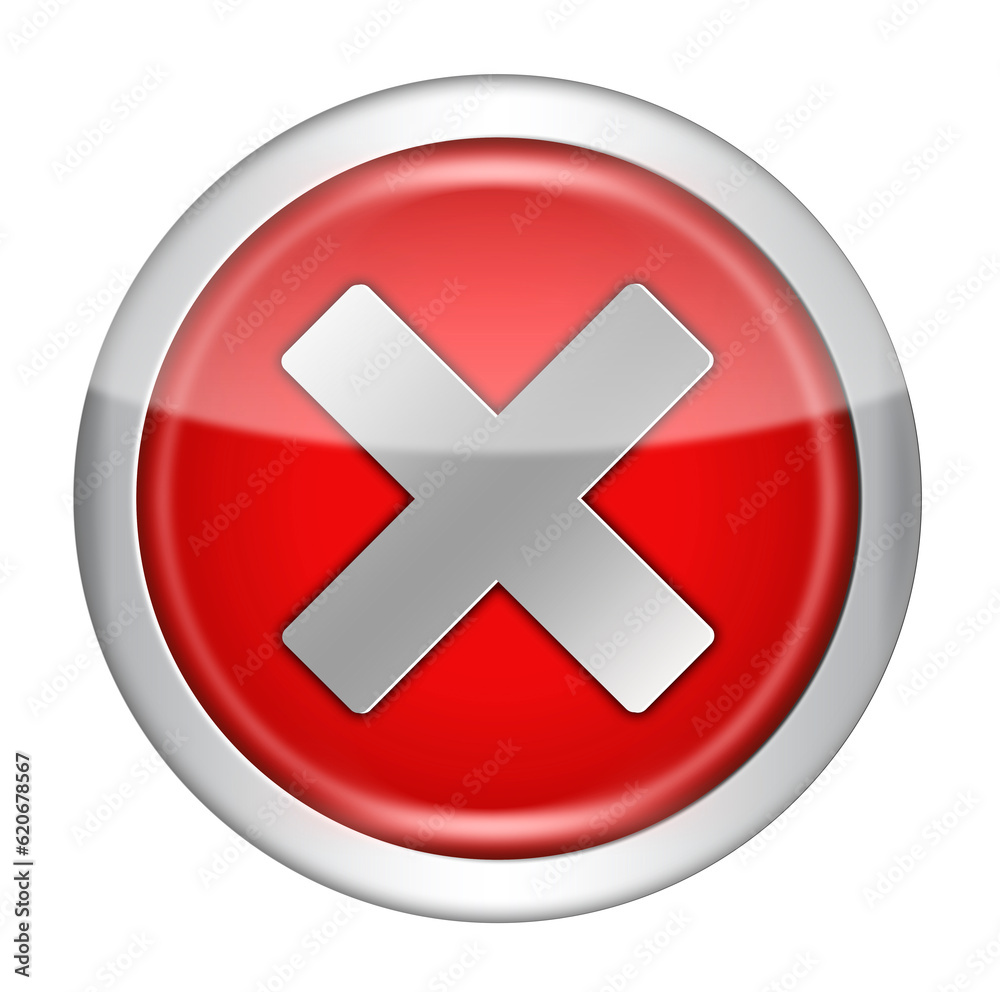 Red error icon on white background Red error icon on white background