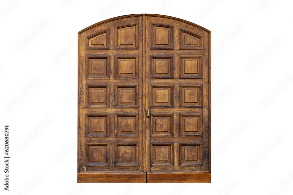 ancient dark wooden palace entrance door, isolated transparent background, png ancient dark wooden palace entrance door, isolated transparent background, png