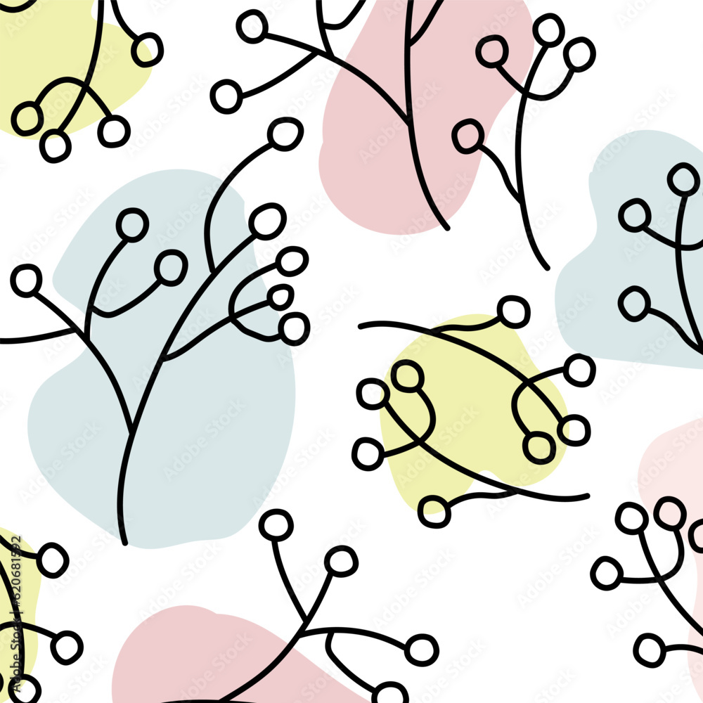 flower branches background pastel colors