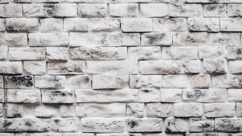 White brick wall texture seamless pattern, 3d render illustration. Generative Ai.