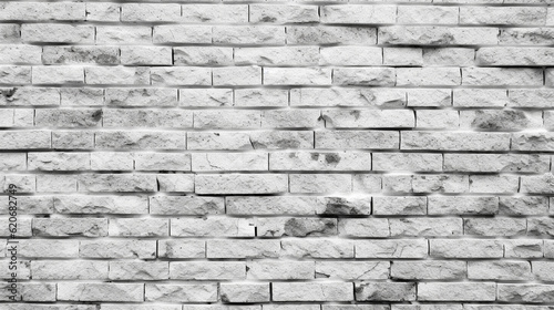 White brick wall texture seamless pattern  3d render illustration. Generative Ai.