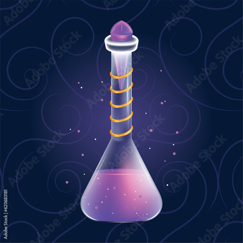 Isolated colored magical potion elixir Vector illustration