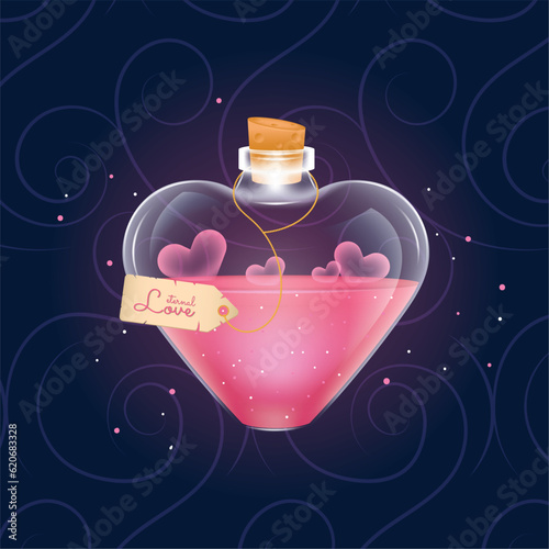 Isolated colored magical potion elixir Vector illustration