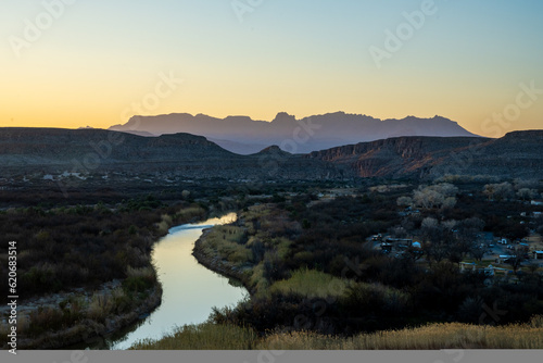 Rio Grande River Winds Through Big Bend National Park and Mexico