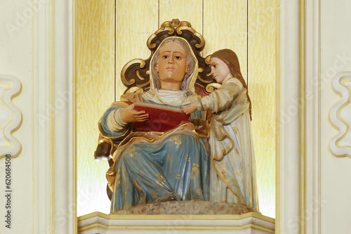 statue of the image of Saint Anne, mother of Mary and grandmother of Jesus photo