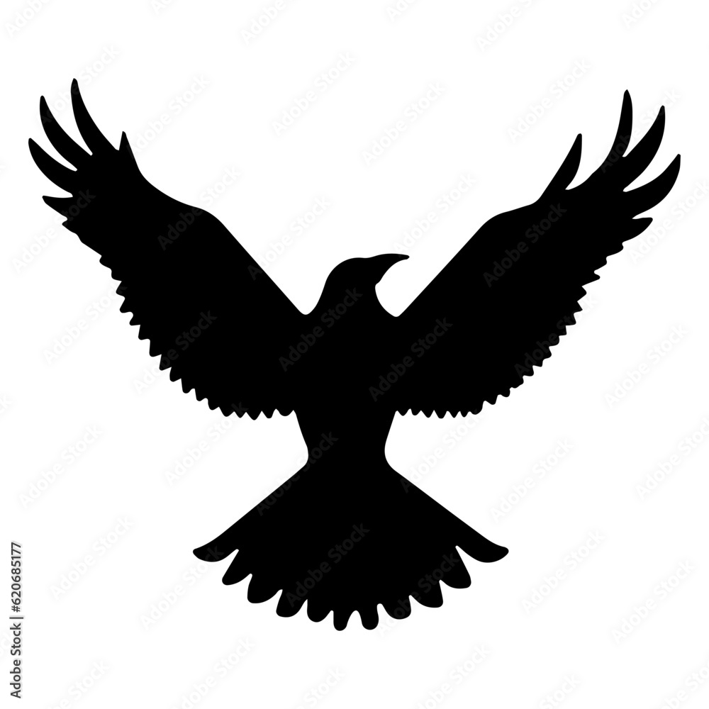 Obraz premium Raptor Bird flying silhouette isolated. Vector illustration