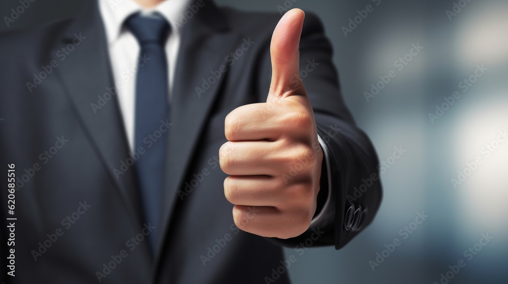 A man in a suit giving a thumbs up A man in a suit giving a thumbs up